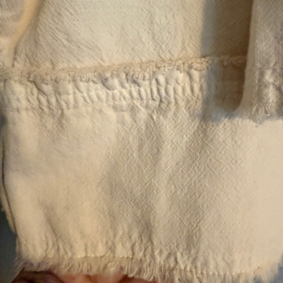 Giocam Cream Frayed Utility Jacket 100% Cotton Peru Cropped - Picture 5 of 14